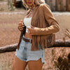 Women's Western Cowgirl Fringe Jacket | Faux Suede Tassel Crop Top | Country Concert Outfit