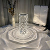 Nordic Crystal USB Table Lamp | Touch-Control Diamond Night Light | Dimmable Rose Atmosphere Projector Lamp for Bedroom Decor