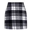 Womens High Waist Plaid Skirt Bodycon Pencil Wool Mini Skirts