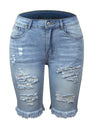 2025 Women's Denim Shorts, Quarter Length Jeans, Ripped Jeans, Frayed Hems