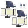 Waterproof Solar Outdoor Light Street Light 348LED 3 Side Adjustable Strap Remote Control