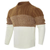 Men’s Stylish Color Block Cable Knit Pullover | Casual Long Sleeve Sweater for Fall & Winter