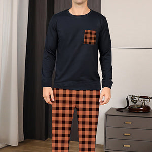 Men's Ice Silk Pajama Set – Long Sleeve & Full-Length Lounge Wear