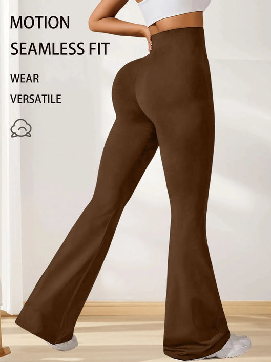 3pcs High-Waisted Flare Sharkskin Leggings Slim Fit, Lightweight & Sculpting Yoga Pants