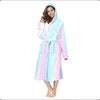 Plush Oversized Winter Flannel Bathrobe for Women with Hood