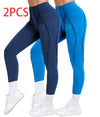 2 Pack Women's Quick Dry High Waist Tummy Control Yoga Pants Workout Leggings With Side Pockets