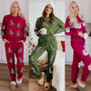 Women's Christmas Sequins Long Sleeve Pants Two-piece Set Fashion Casual Set