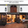 20H Set Of 2 Modern Outdoor Wall Lanterns With Black Metal Frame And Clear Glass, Ambient Light Sensors,Weatherproof Wall Sconces For Porch, Garage, Or Entryway Lighting, E26 Bulb Compatible