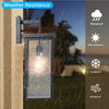 20H Set Of 2 Modern Outdoor Wall Lanterns With Black Metal Frame And Clear Glass, Ambient Light Sensors,Weatherproof Wall Sconces For Porch, Garage, Or Entryway Lighting, E26 Bulb Compatible