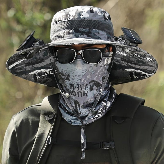 2025 Solar-Powered Outdoor Fishing Hat with Dual Power Fan – Sun Protection Cooling Hat for Hiking, Camping & Gardening