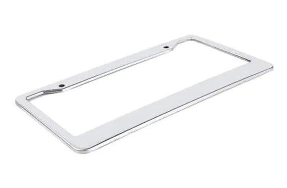 2PCS Chrome Stainless Steel Metal License Plate Frame Tag Cover With Screw Caps