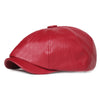 Leather Octagonal Cap Women's Retro