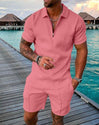 Men's Polo Shirt & Shorts Sports Set – Short Sleeve Athletic Outfit