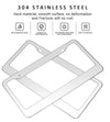 2PCS Chrome Stainless Steel Metal License Plate Frame Tag Cover With Screw Caps