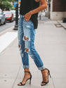 2025 New Women's Denim Pants, Ripped Jeans, Low Rise Jeans