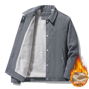 Winter Retro Corduroy Jacket – Thick, Slim Fit with Classic Lapel Style