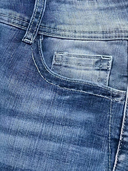 Women's Versatile And Fashionable Stretch Denim Bell Bottoms, Retro Street Style, Comfortable Embroidered Casual Jeans, Suitable For Daily Wear