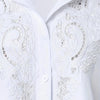 Women’s Contrast Lace Long Sleeve Button-Down Blouses | Dressy Casual Shirts for Fall Fashion