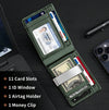 Airtag Wallet Men, Minimalist Front Pocket Wallets With Aritag Holder, Genuine Leather Bifold Slim Wallet, RFID Blocking Wallet For Men Up To 11cards -Air Tag Not Included