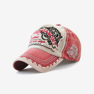 Men’s Embroidered Tiger Head Outdoor Sun Hat – Stylish & Protective Leisure Cap