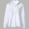 Women’s Contrast Lace Long Sleeve Button-Down Blouses | Dressy Casual Shirts for Fall Fashion