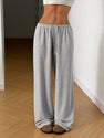 Trousers Elastic Waistband Lace-up Wide-leg Casual Pants