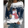 Snowman Printed Panel Loose Sweater