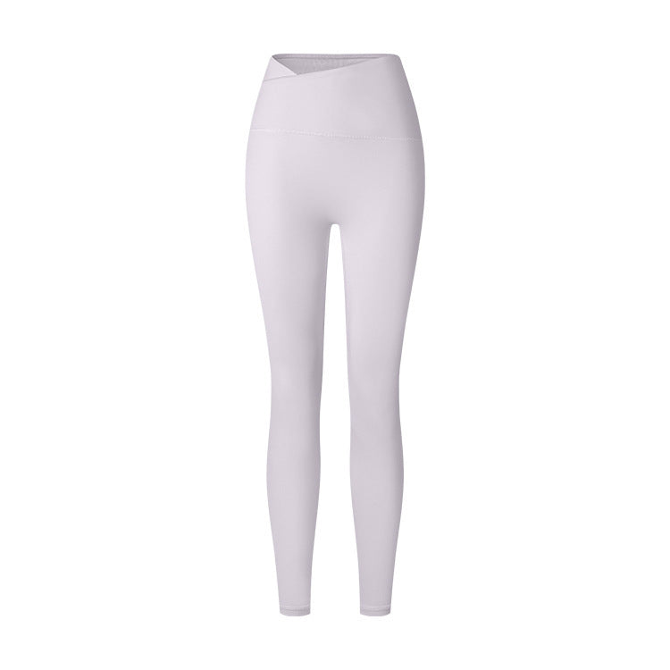 Autumn And Winter Cross Waist Nude Feel Sports Trousers