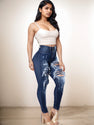 Versatile Women's High Waisted Elastic Ripped Tight Jeans, High-quality, Easy To Fit, Comfortable And Fashionable - Street Style Sexy Basic Jeans, Women's Jeans And Clothing
