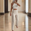 Women's High-Waisted Straight Leg Pants Casual Solid Color Pants With Button & Zipper Detail Comfortable Trousers With Pockets