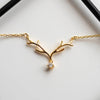 Simple Large Antlers Pendant Necklace