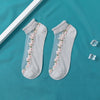 Women's Thin Spun Glass Lace Crystal Boat Socks