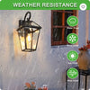 211 Pack Outdoor Wall Lantern Light   Modern Black Metal & Clear Glass Sconce For Porch, Patio, And Garden Lighting Bulb Not Included