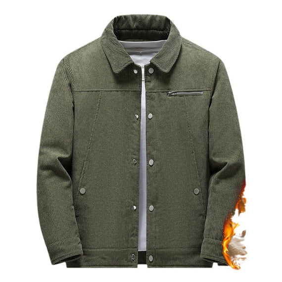Winter Retro Corduroy Jacket – Thick, Slim Fit with Classic Lapel Style