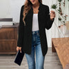 Women's Textured Notched Lapel Blazer Elegant Solid Color Jacket for Fall & Winter | Perfect for Formal and Casual Wear