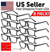 8-Pack Square Reading Glasses for Men & Women | Unisex Reader Eyeglasses