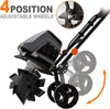 Electric Garden Cultivator, 15 Amp, Rope Spinner With Adjustable Wheels And Foldable Handle And Safety Switch For Soil Cultivation
