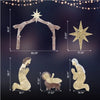 6ft Brown Roof 190LED Lights Nativity Scene Garden Jesus Decoration