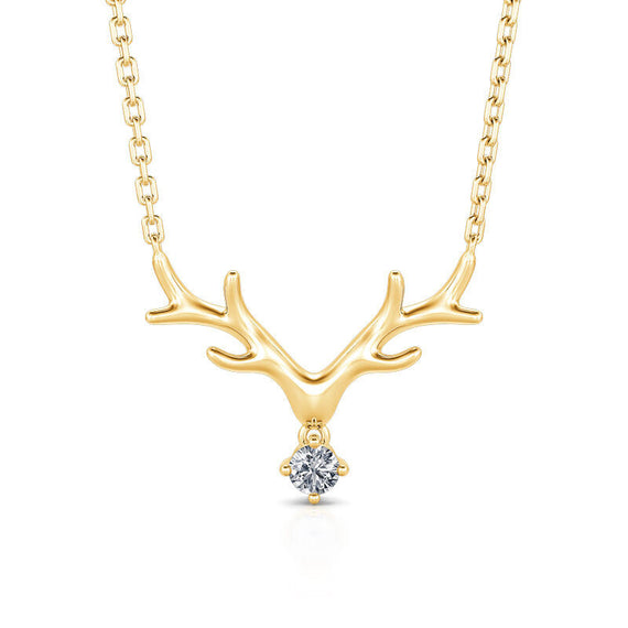 Simple Large Antlers Pendant Necklace