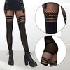 Black Silk Fishnet Stitching Hollow Thin Snagging Resistant Pantyhose