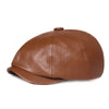 Leather Octagonal Cap Women's Retro