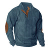 Men's Corduroy Stand Collar Casual Pullover – Long Sleeve Vintage Style Sweater