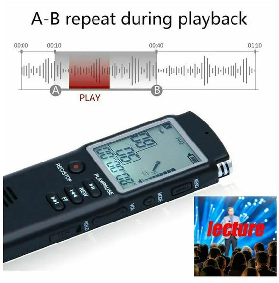 32GB Smart Voice-Activated Mini Recorder | Pocket Dictaphone & MP3 Player