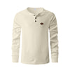 Waffle-Knit Quick-Dry Henley Raglan Long Sleeve Shirt with Buckle Detail