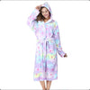 Plush Oversized Winter Flannel Bathrobe for Women with Hood