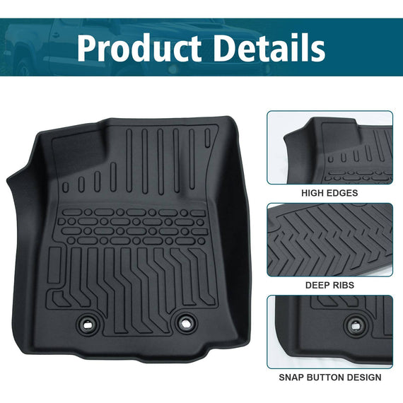TPE Rubber Car Floor Mats For 18-23 Tacoma Double Cab