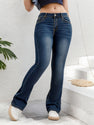 New Women's Elastic Button Zipper Flared Jeans, Multifunctional, Casual And Fashionable, Comfortable Women's Pants