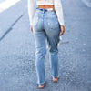 Women's High-Waist Jeans, Straight-Leg Ankle-Length Jeans In A Classic Style, Cotton Denim For All Seasons