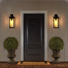 20H Set Of 2 Modern Outdoor Wall Lanterns With Black Metal Frame And Clear Glass, Ambient Light Sensors,Weatherproof Wall Sconces For Porch, Garage, Or Entryway Lighting, E26 Bulb Compatible