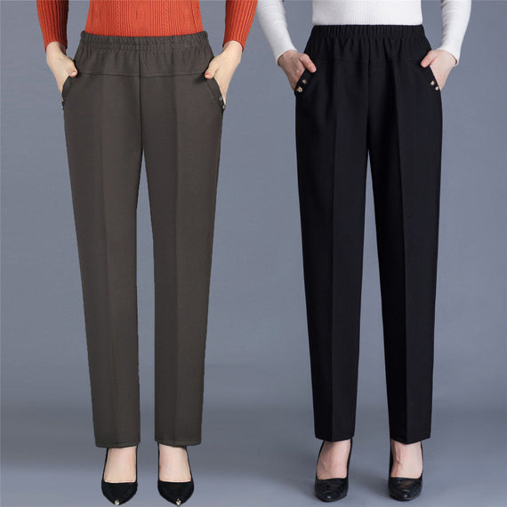 Spring And Autumn Middle-aged Mom Pants Straight-leg Trousers